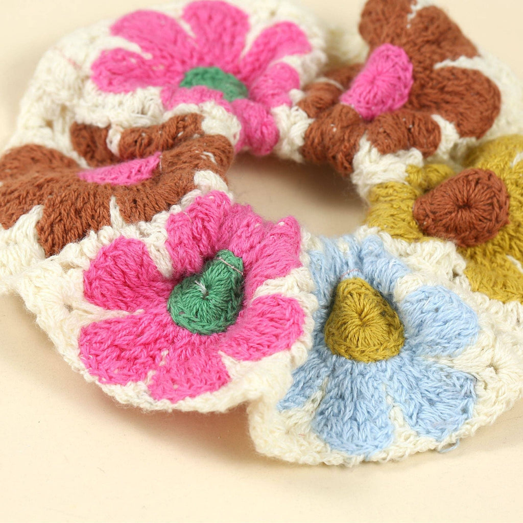Sweet Colorful Flower Handmade Crochet Scrunchies MK2BLW6W6HSR217