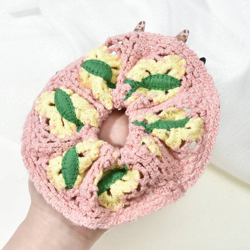 Bohemian Handmade Crochet Colorful Scrunchies MK2BLW6W6HSR220