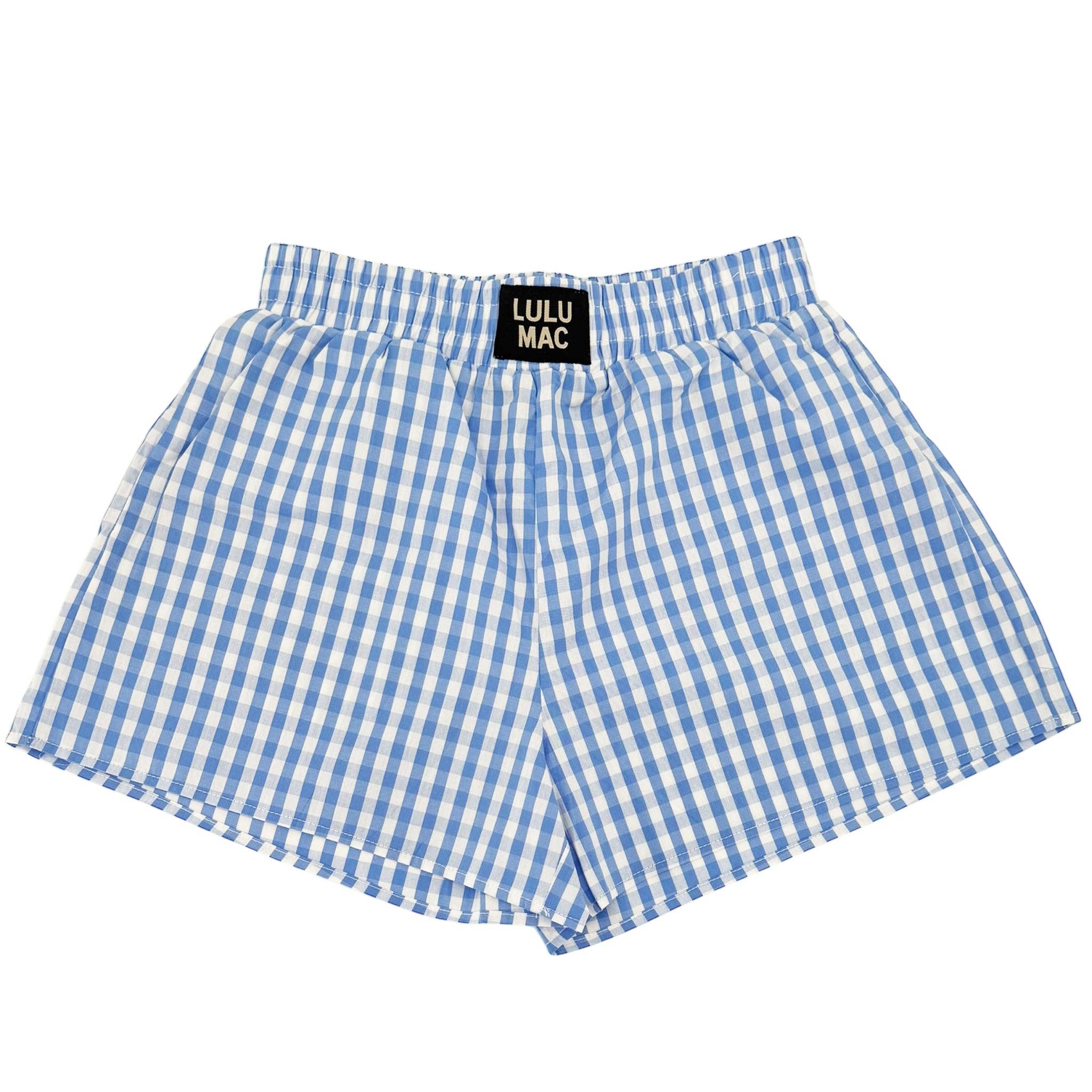 LuLu Mac LT. BLUE GINGHAM BOXER SHORT