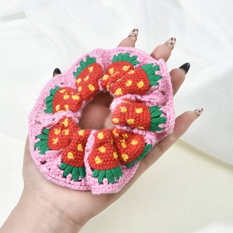 Bohemian Handmade Crochet Colorful Scrunchies MK2BLW6W6HSR220