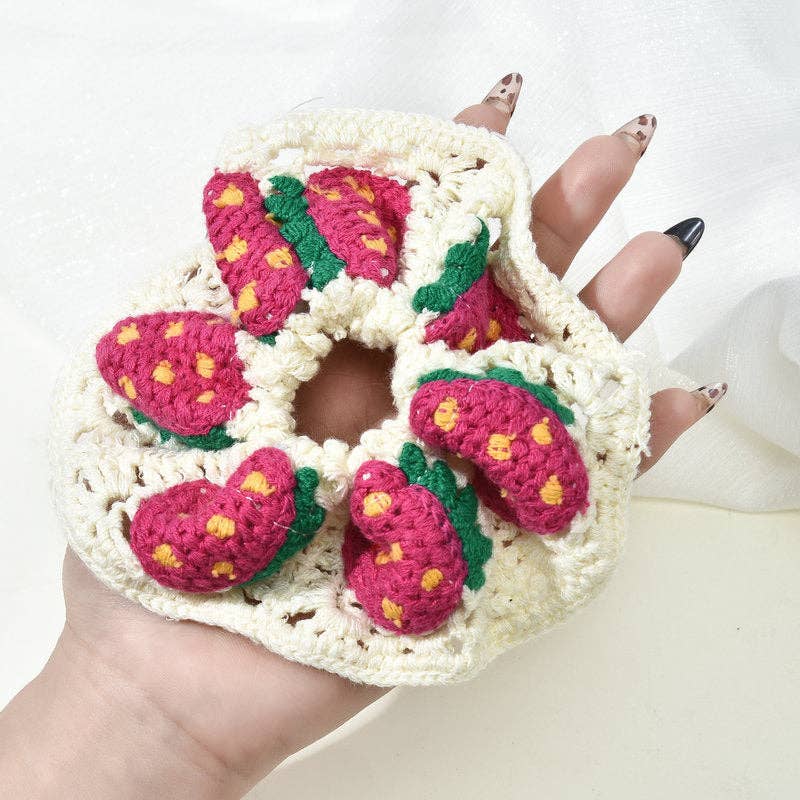 Bohemian Handmade Crochet Colorful Scrunchies MK2BLW6W6HSR220