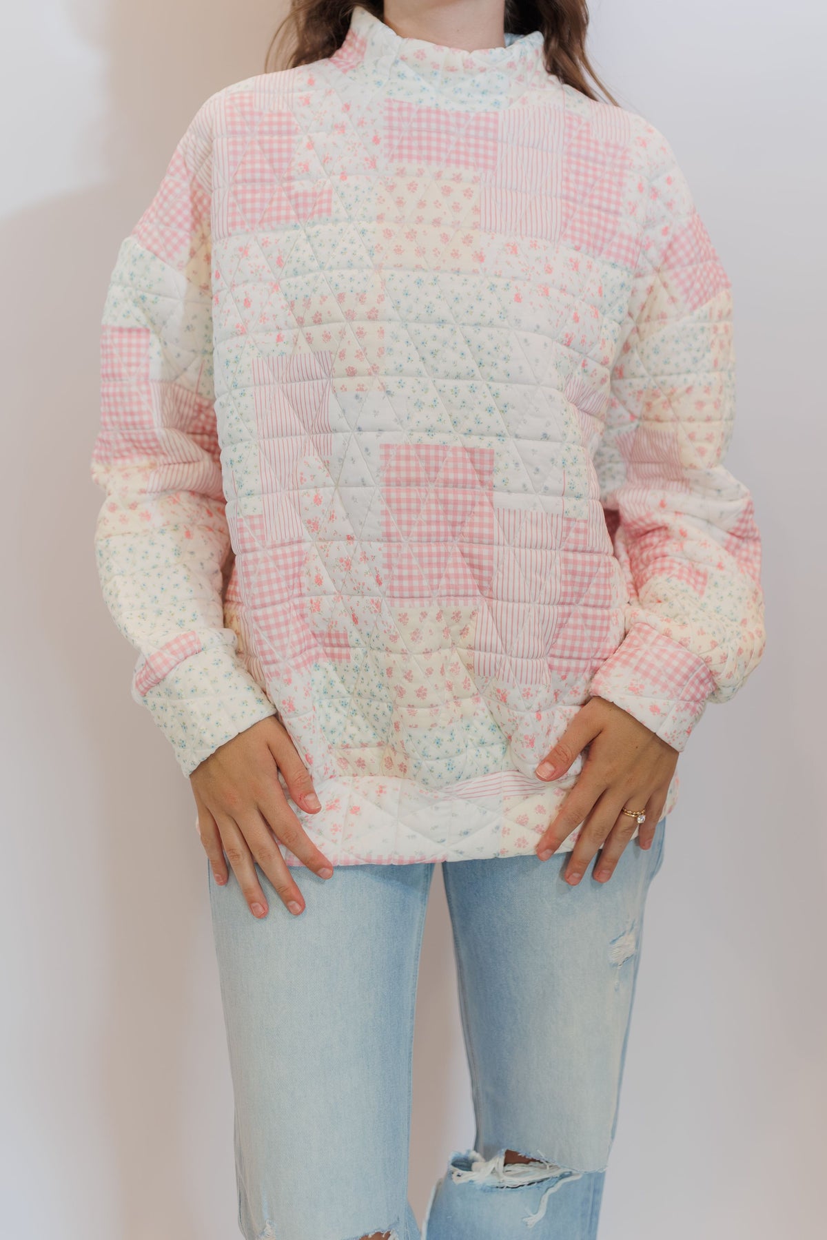 Patchwork Picnic Quilted Sweatshirt