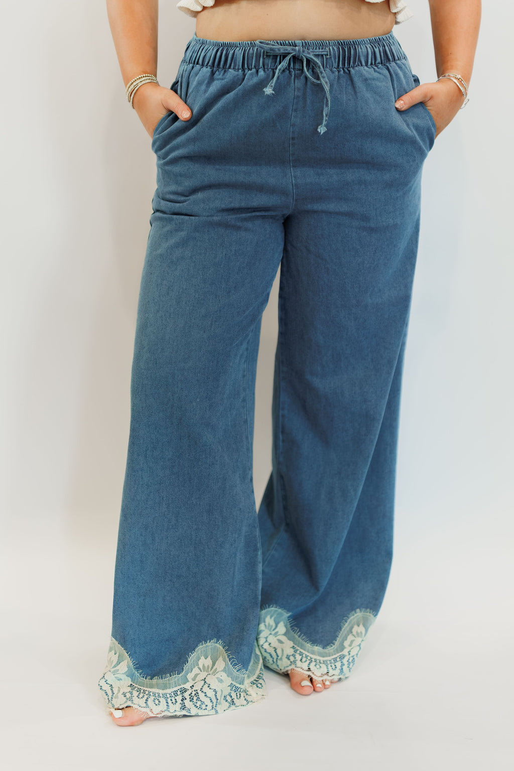 Sweet on Lace Wide Leg Jeans
