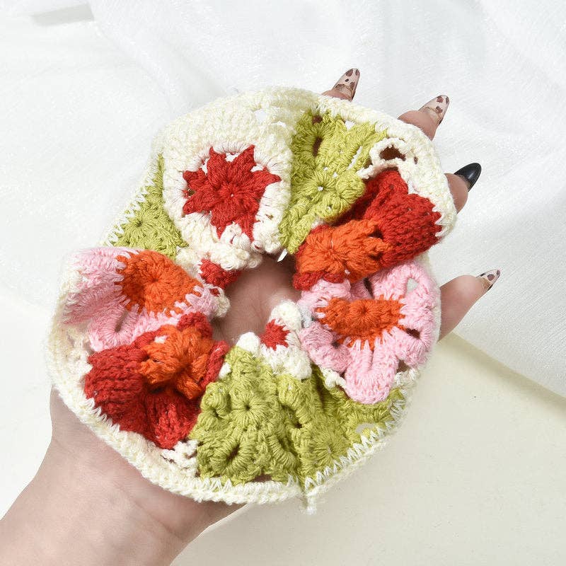 Bohemian Handmade Crochet Colorful Scrunchies MK2BLW6W6HSR220