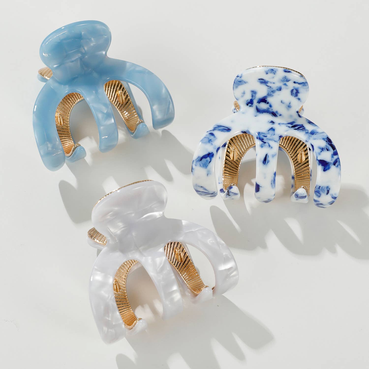 Jade Coastal Octopus Metal Claw Clip - Small
